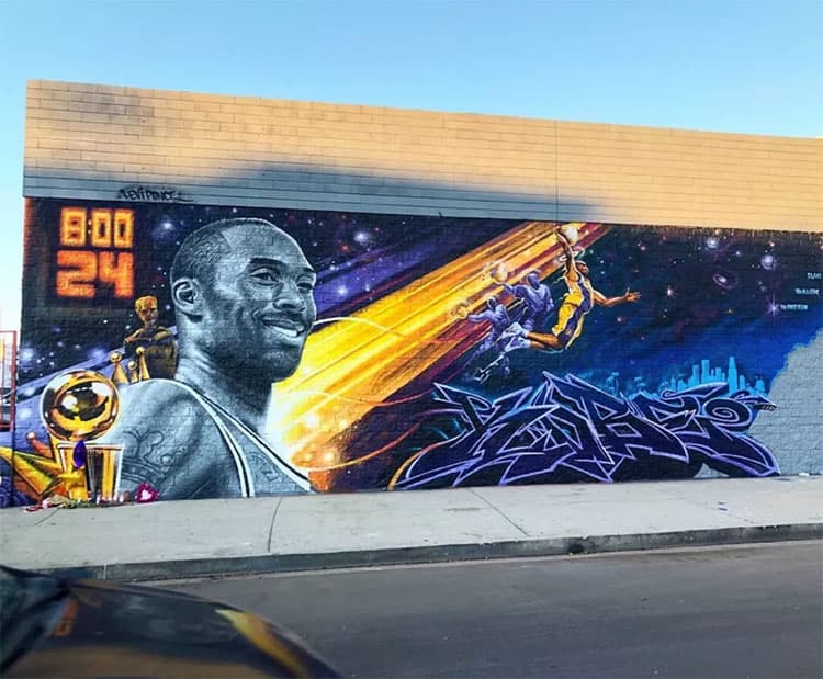 洛杉矶悼念科比布莱恩特街头纪念壁画