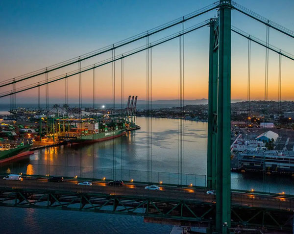 Vincent Thomas Bridge at the Port of LA | Instagram: @portofla