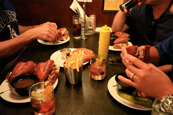 Dipping and sipping at Cole's French Dip | Photo: Yuri Hasegawa