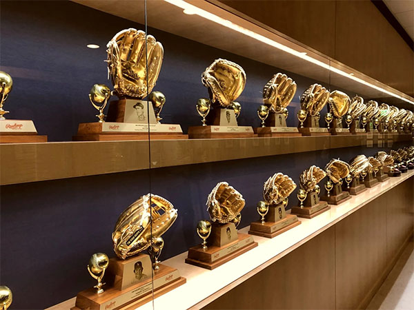 Gold Glove Awards display at Dodger Stadium | Photo: Daniel Djang