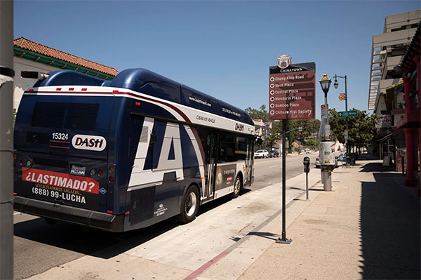 DASH bus in Chinatown | Photo: Courtesy of LADOT/LA Tourism