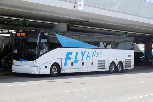 LAX FlyAway Bus at Tom Bradley International Terminal (Terminal B) | Photo: Courtesy of LAWA/LA Tourism
