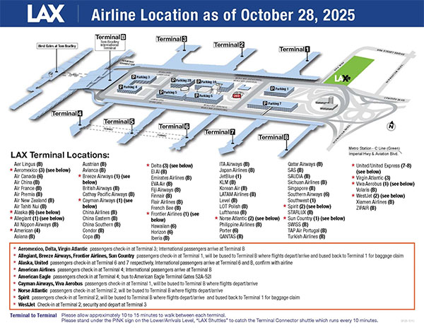 LAX Airline Location Map | Photo: LAWA
