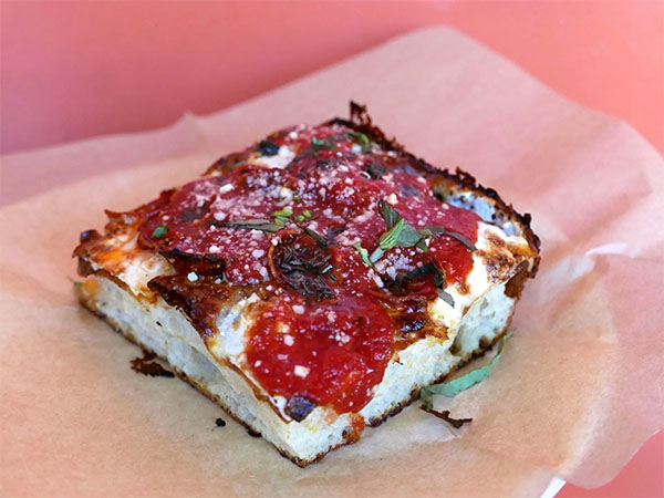 Pepperoni Square Pie at Apollonia's | Photo: Joshua Lurie