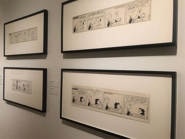 Peanuts comic strips at Lucas Museum (Photo: Liz Ohanesian)